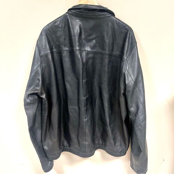 Ralph Lauren vintage black leather bomber jacket XL - Picture 6 of 11